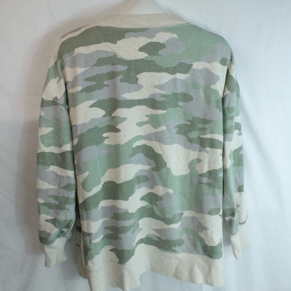 Aerie Beige Camo Long Sleeve Sweatshirt Womens Size Medium - Picture 2 of 4